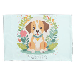 Cute Floral Dog Puppy Baby Girl Kussensloop