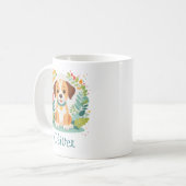 Cute Floral Dog Puppy  Koffiemok (Voorkant links)