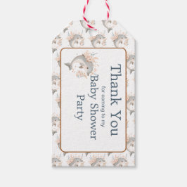 Cute Floral Dolphin Baby Shower Cadeaulabel