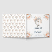 Cute Floral Dolphin Baby Shower Gastenboek (Volledig)