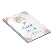 Cute Floral Dolphin Baby Shower Guest Book Notitieboek (Rechterzijde)