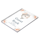 Cute Floral Dolphin Baby Shower Guest Book Notitieboek (Linkerzijde)