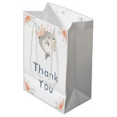 Cute Floral Dolphin Baby Shower Medium Cadeauzakje (Voorkant Gekanteld)