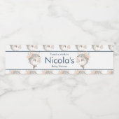 Cute Floral Dolphin Baby Shower Waterfles Etiket (Enkel label)