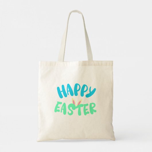 Cute Floral Easter Bunny Tote Bag (Achterkant)