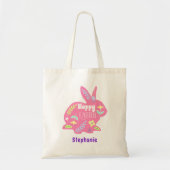 Cute Floral Easter Bunny Tote Bag (Voorkant)