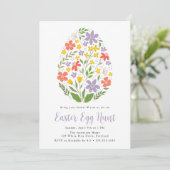Cute Floral Easter Egg Hunt Kaart (Staand voorkant)