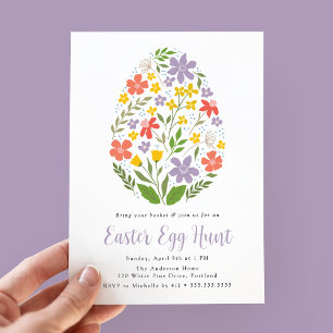 Cute Floral Easter Egg Hunt Kaart