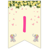 Cute Floral Elephant is een meisje Baby shower Vlaggetjes (Tweede vlag)