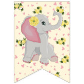 Cute Floral Elephant is een meisje Baby shower Vlaggetjes (Eerste vlag)