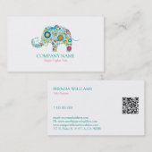 Cute Floral Elephant & White Damasks Visitekaartje (Voorkant / Achterkant)