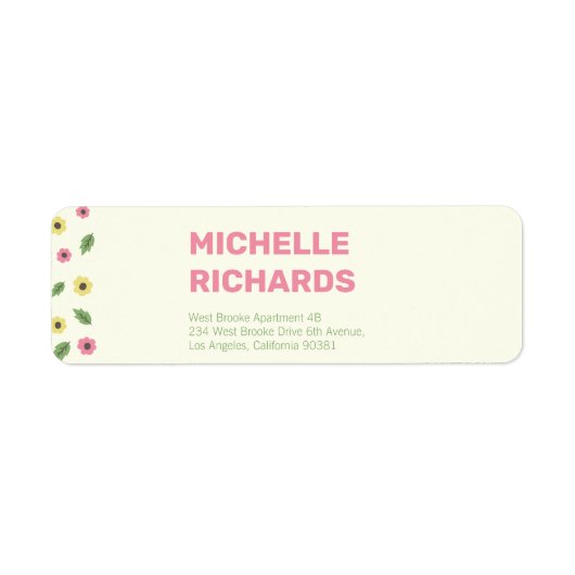 Cute Floral Etiket (Voorkant)