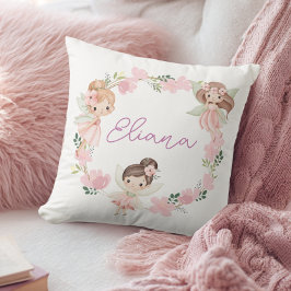 Cute Floral Fairy Girls Personalised Cushion Kussen