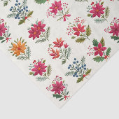 Cute Floral Folk Christmas Tissuepapier (Detail)