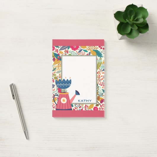 Cute Floral Garden Watering Can Post-it® Notes (Kantoor)