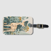 Cute floral giraffe bagagelabel (Voorkant (horizontaal))