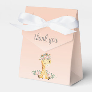 Cute Floral Giraffe Girl Baby shower Hartelijk dan Bedankdoosjes