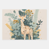 Cute floral giraffe inpakpapier vel (Voorkant 3)