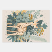 Cute floral giraffe inpakpapier vel (Voorkant 2)