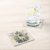 Cute floral giraffe kartonnen onderzetters (Insitu)