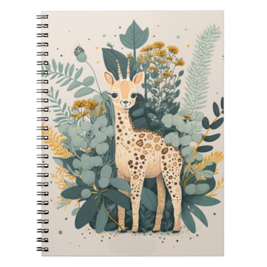 Cute floral giraffe notitieboek (Voorkant)
