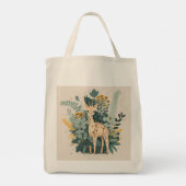 Cute floral giraffe tote bag (Achterkant)
