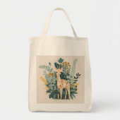 Cute floral giraffe tote bag (Voorkant)