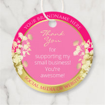 Cute Floral Girly Pink met Gold Effect Hartelijk d