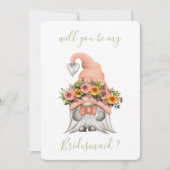 Cute Floral Gnome zal je mijn Bridesmaid zijn Kaart (Voorkant)