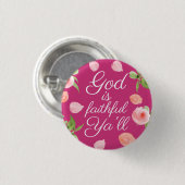 Cute Floral God is gelovig... Ronde Button 3,2 Cm (Voorkant /achterkant)