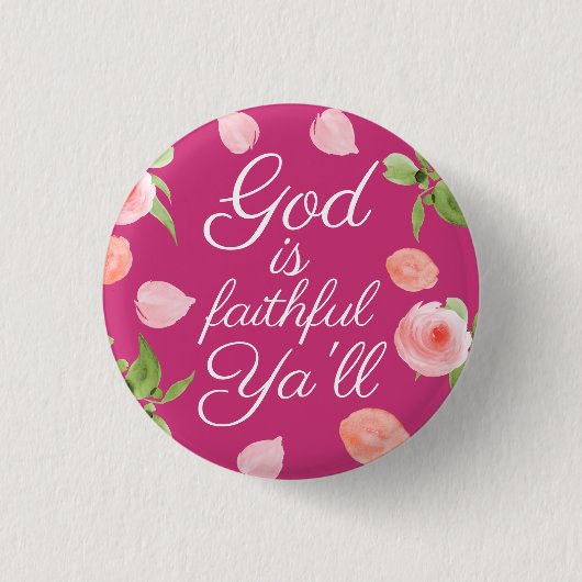 Cute Floral God is gelovig... Ronde Button 3,2 Cm (Voorkant)