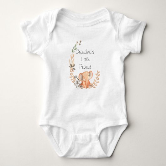 Cute Floral Grandma's Little Peanut Baby Bodysuit (Voorkant)