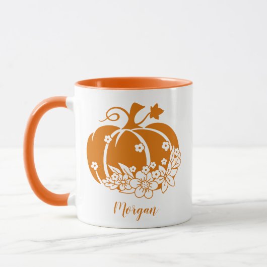 Cute Floral Halloween of Thanksgiving Pumpkin Mok (Links)