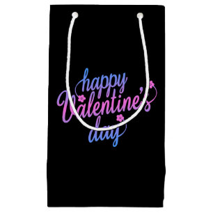 Cute Floral Happy Valentine's Day   Gift Bag Klein Cadeauzakje