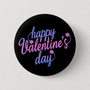 Cute Floral Happy Valentine's Day Pin-Button Ronde Button 5,7 Cm