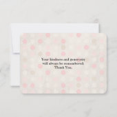 Cute Floral Heart in Roze en Groen Dank u Bedankkaart (Achterkant)