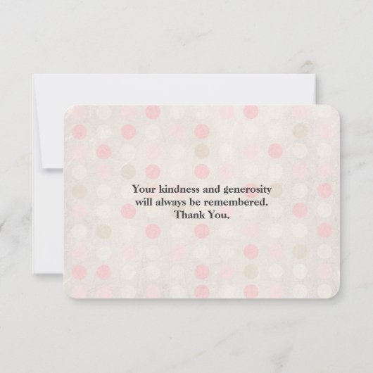 Cute Floral Heart in Roze en Groen Dank u Bedankkaart (Achterkant)