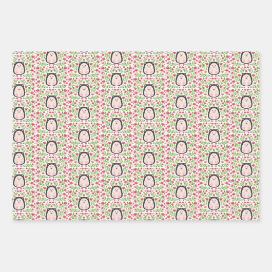 Cute Floral Hedegel Inpakpapier Vel (Voorkant 2)