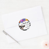Cute Floral 'Heilige Koe' Dank Moo Ronde Sticker (Envelop)