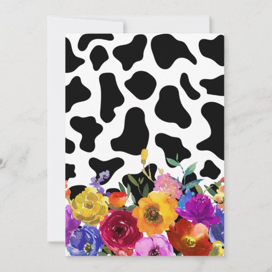 Cute Floral 'Heilige Koe', een eerste verjaardag Kaart (Achterkant)