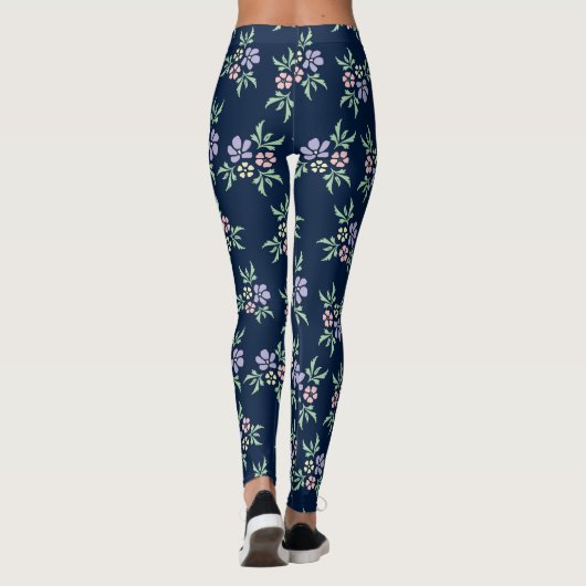 Cute Floral High Contrast Leggings (Achterkant)