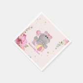 Cute Floral Hippo Baby shower Paper Servet (Hoek)