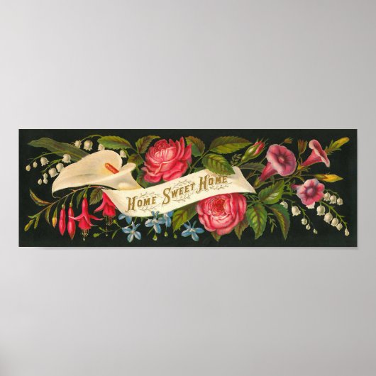 Cute  Floral Home Sweet Home Poster (Voorkant)