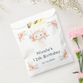 Cute Floral Jellyfish Birthday Party Bedankzakje (Gezegeld)