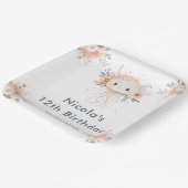 Cute Floral Jellyfish Birthday Party Papieren Bordje (Gebogen)