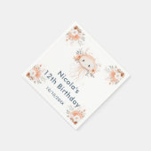 Cute Floral Jellyfish Birthday Party Servet (Hoek)