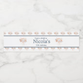 Cute Floral Jellyfish Birthday Party Waterfles Etiket (Enkel label)