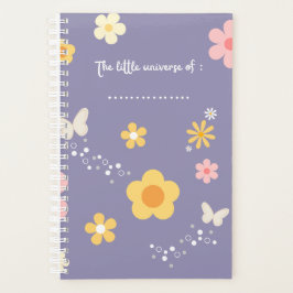 Cute Floral Journal Cover, Pastel Purple Notebook Planner