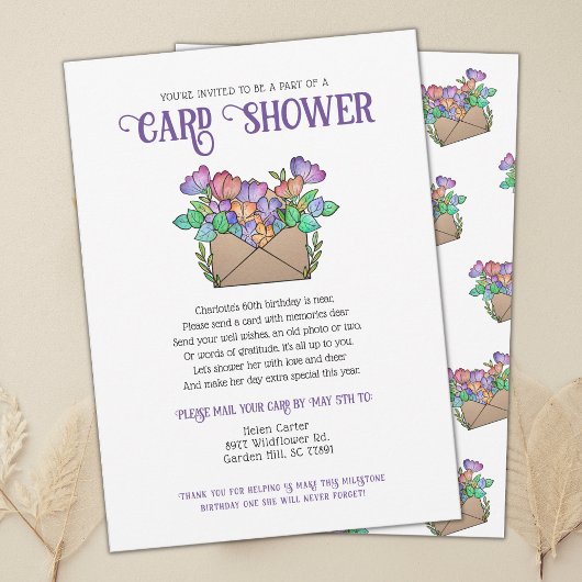 Cute Floral Kaart Shower per Mail Birthday