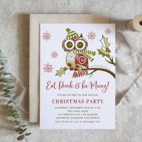 Cute Floral kerstboomvakantie uitnodiging